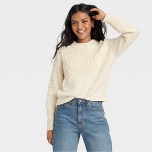Universal Thread Crewneck Pullover Sweater-Cream